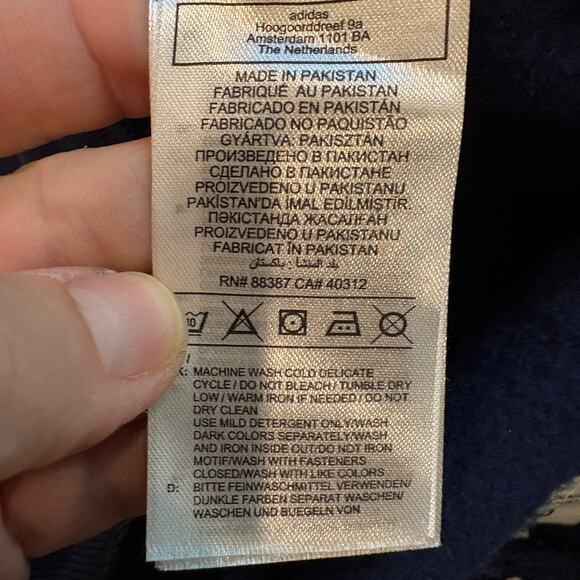 Adidas Essentials Sweatpants Mens Size XL Blue Fleece Cuffed Tapered Leg Pockets - Picture 6 of 10